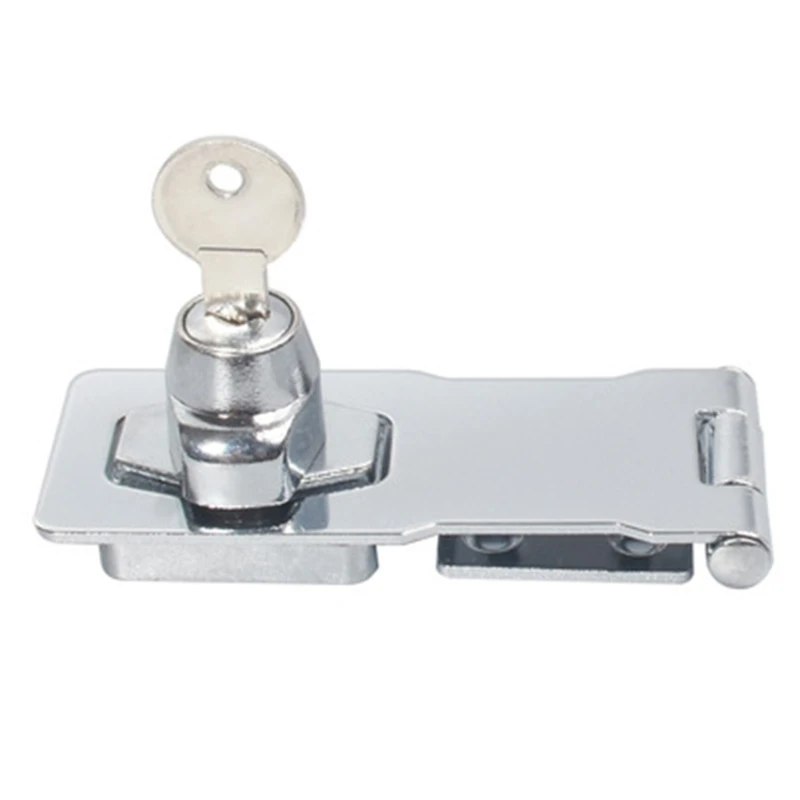 Keyed Hasp Locks Twist Knob Keyed Locking Hasp Padlock Set for Cabinets Security Door Garage Shed Van Lock W/2 Keys