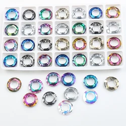 Crystal Round With Big Hole 8/10/14MM AB Spacer Glass Flat Beads For Women Jewelry Making DIY Accessories Wholesale Necklace