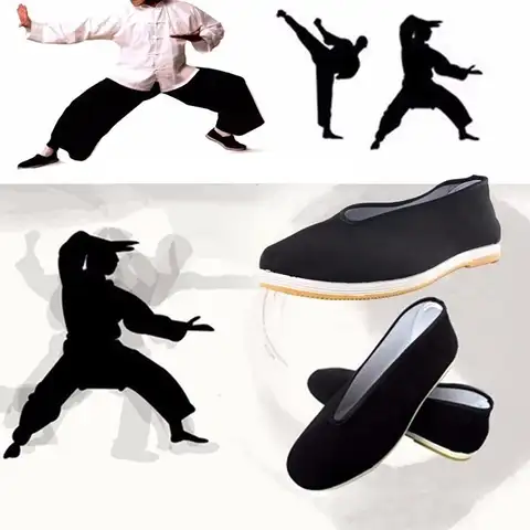 Qualität Schwarz Baumwolle Schuhe herren Traditionellen Chinesischen Kung Fu Baumwolle Tuch Wing Chun Tai-chi Kampfkunst Alt peking Casual Schuhe