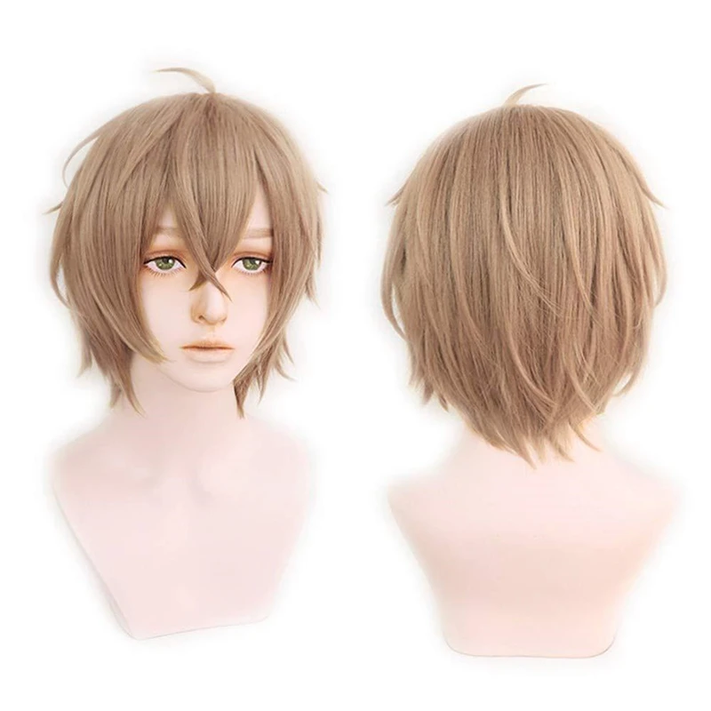 تقسيم الراب معركة التنويم المغناطيسي MIC DRB Gentaro Yumeno تأثيري قصير شعر مستعار أشقر ألياف مقاومة للحرارة الشعر + غطاء شعر مستعار