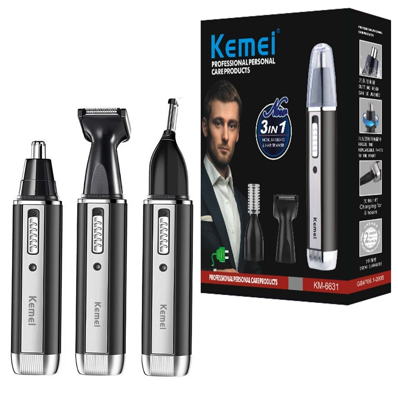 Original Kemei Rechargeable Nose Trimmer Beard Trimer Eyebrow Nose Hair Trimmer For Nose And Ear Cleaner Hair Removal Machine