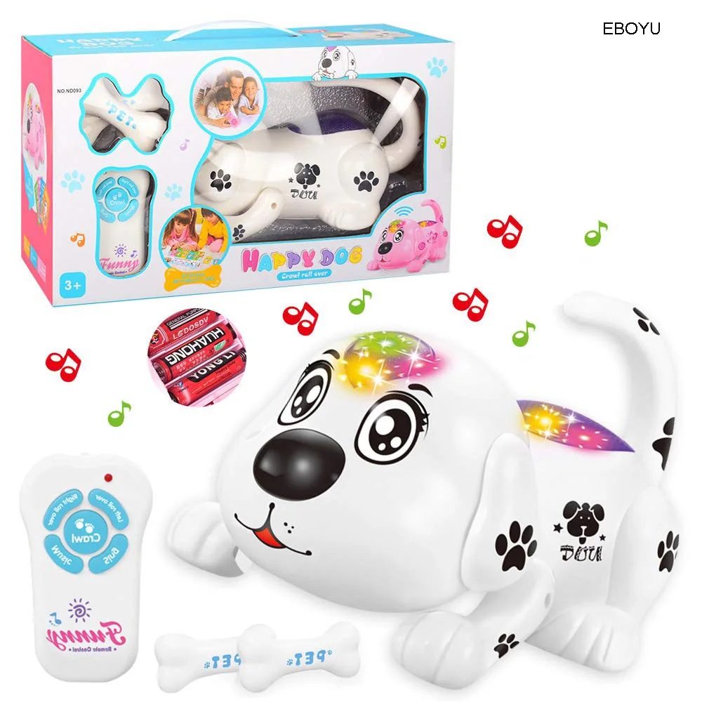 Eboyu Robot Puppy Elektronische Smart Pet Tumble Muziek Speelgoed Kruipen Tumble Speelgoed Shining Hond