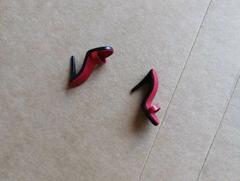 

1:6 Scale Red High-heeled Flip Flop Model for 12" Female Action Doll