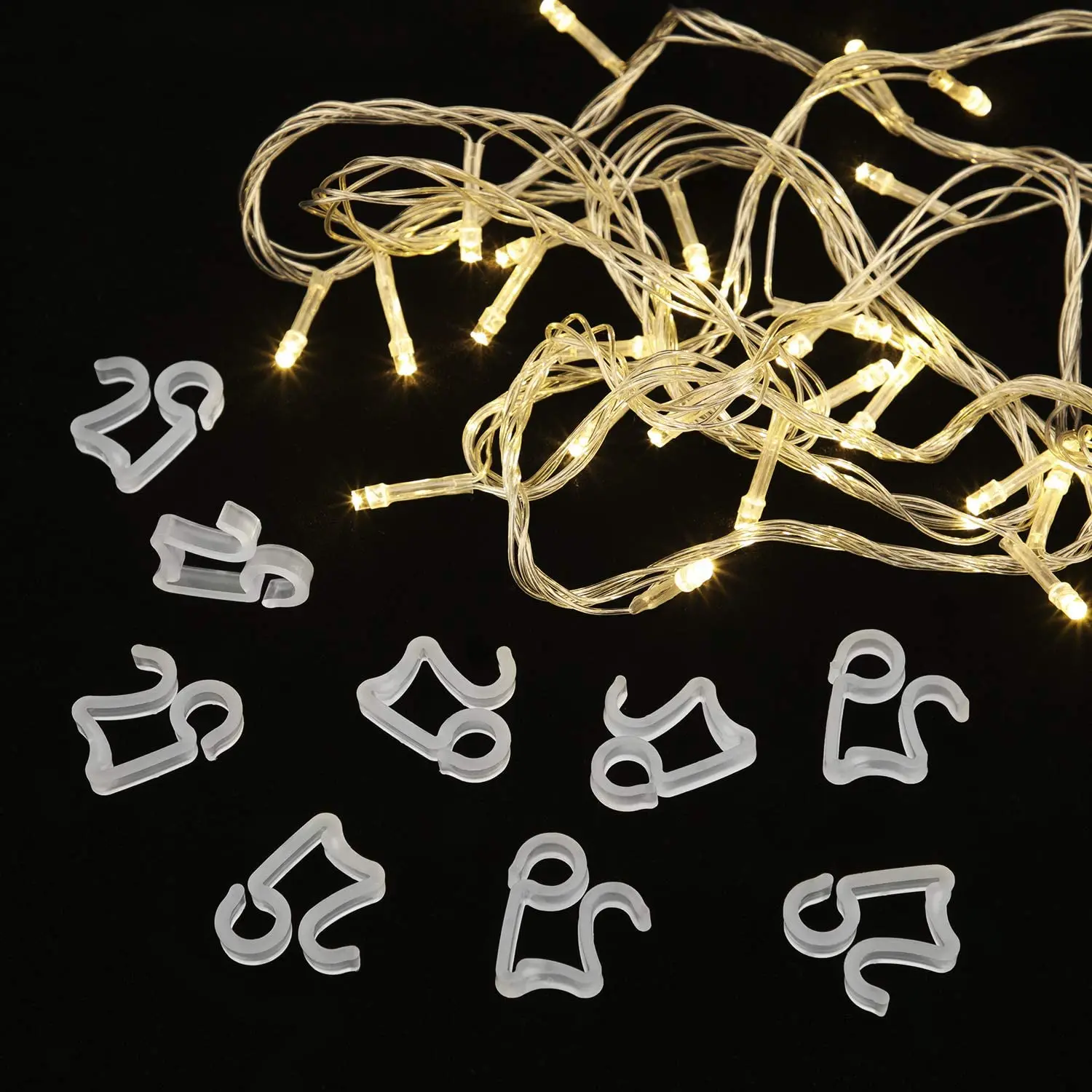 

100pcs S-Shaped Hooks For Hanging Christmas Decoration Light Clips For Gutter Shingle Outside String Lights Home Christmas Decor