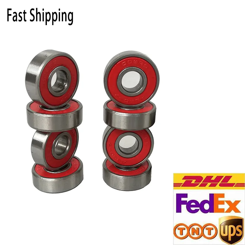 Wholesale Dropshopping New 100Pcs 609RS Bearings For ABEC 9 Stainless Steel Roller Skate Scooter Skateboard Wheel Bearings