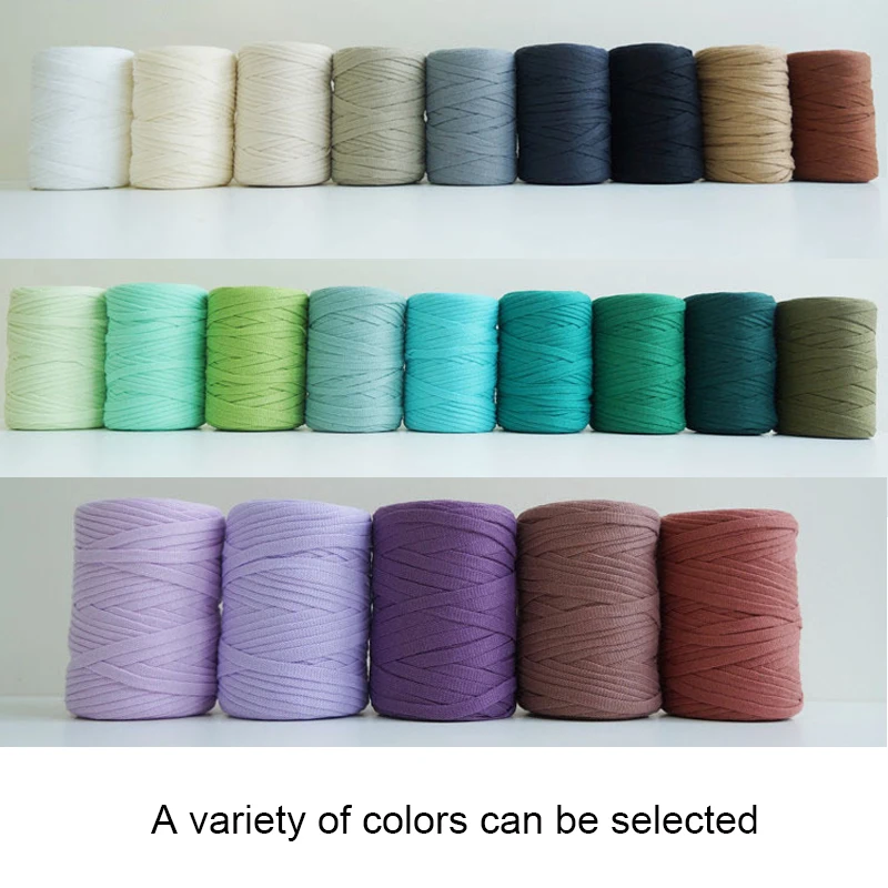 YOMDID 250g Colourful Flat Yarn DIY Handcraft Scarf Bag Knitting Yarn Practical Crochet Threads Weaving Yarn Sewing Accessories