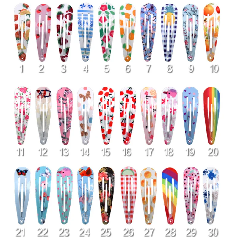 Kids Headwear 20Pcs/Lot Headdress New Styles Cartoon Animal Flower Rainbows Leopard Wave Dot Hairpin Cute Girls Hair Accessories