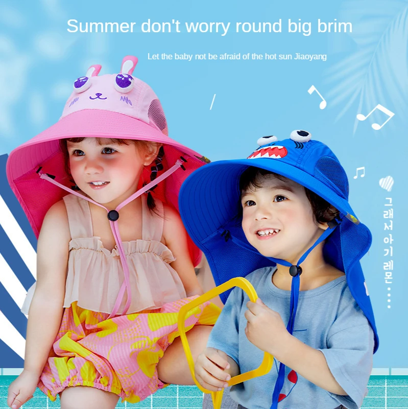 Children's Sun Hat Summer Fisherman Hat Mesh Parent-child Sun Cap Outdoor Sun Protection Children's Hat Drop-shipping support