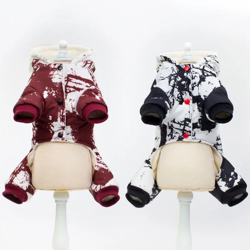 Pet Dog Clothes Winter Warm Puppy Small Medium Dogs Coats Waterproof Hooded Dog Jacket Jumpsuits Chihuahua Yorkie Overalls