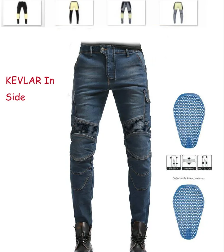 New 2020 upgraded quality velvet  wear-resistant  cycling pants cycling jeans men's and women's anti-fall motorcycle trousers