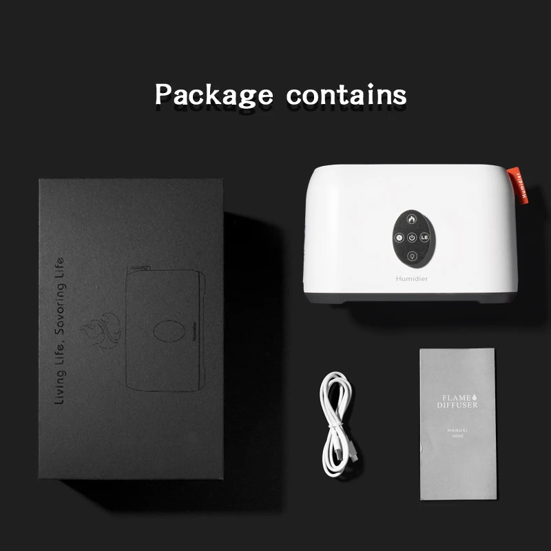 เปลวไฟความชื้น Diffuser แบบพกพา200ML ไฟฟ้า Aromatic Diffuser USB เปลวไฟรีโมทคอนโทรลของขวัญ