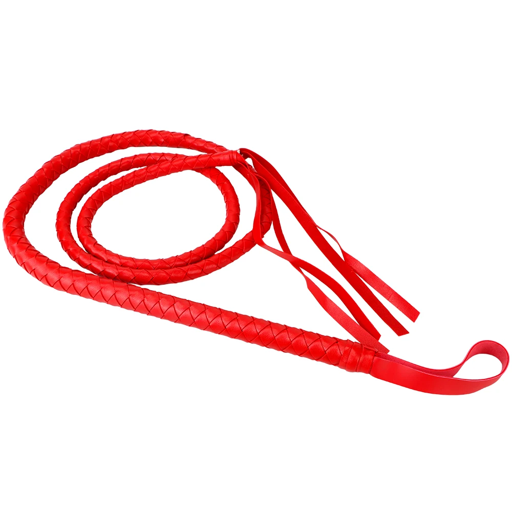 IKOKY Spanking Paddle Adult Product Role Cosplay Bondage Fetish Sex Toys for Couples 2M PU Leather Long Whip