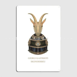 Gjergj Kastrioti Skenderbeu Helmet Albania Metal Sign Wall Cave Pub Garage Classic Garage Decoration Tin Sign Poster