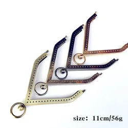 10 PCS 11cm triangle Smooth bronze Trapezoid mobile phone Coins Purse Frames DIY Metal Kiss Clasp Bags accessory for sewing