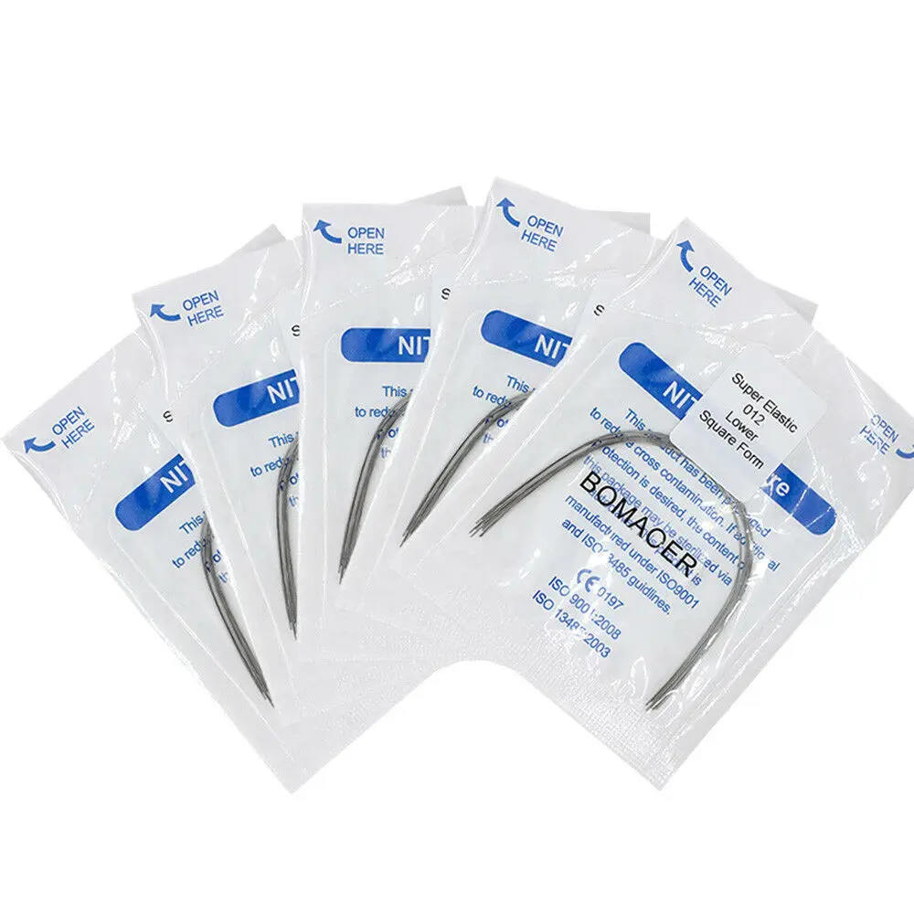 Dental Orthodontics Niti Archwire 5 Packs Super Elastics Square Form Round Dentistry Arches Wire Dentist Materials For Bracket