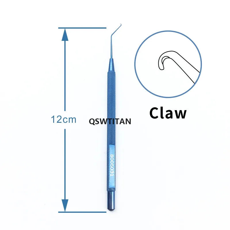 Ophthalmic ตะขอ Phaco Chopper Claw Shaft1.95mm/1.5มม./1.25มม.เคล็ดลับ Ophthalmic Eye เครื่องมือผ่าตัด