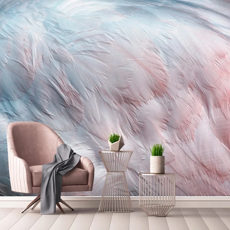 Custom Mural Wallpaper Modern 3D Watercolor Wings Feathers Abstract Art Wall Papers Living Room Bedroom Creative Decor 3D Fresco