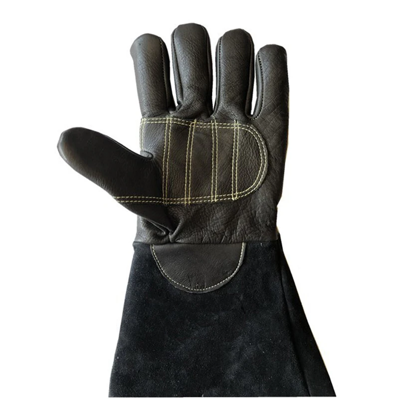 New Cowhide Firefighter Reflective Flame Retardant Protective Gloves Heat Insulation Wear-Resistant 40CM Long Rescue Work