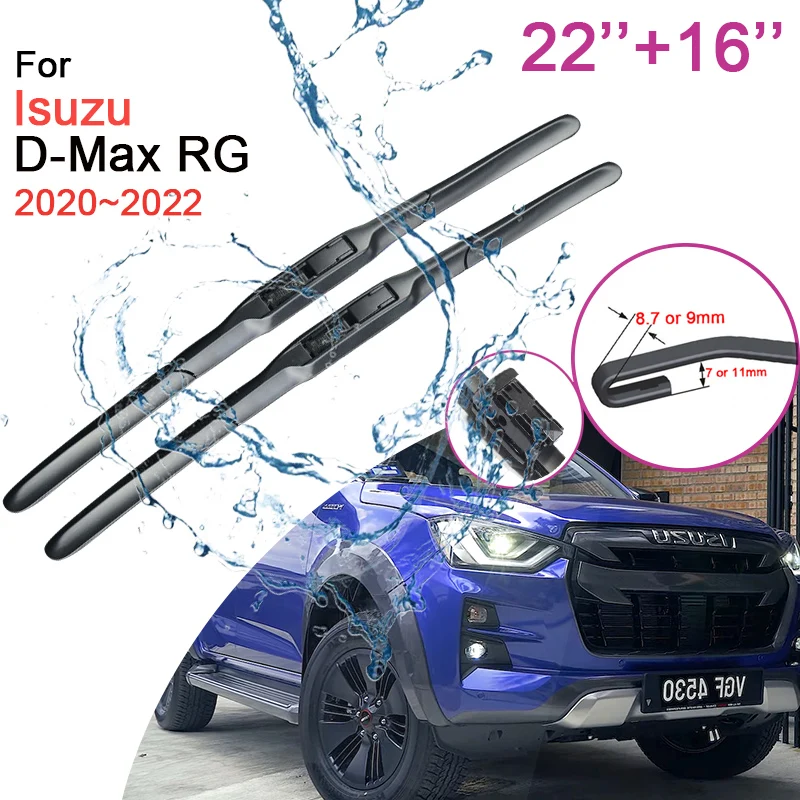 

Car Front Windshield Wiper Blades for Isuzu D-Max RG 2020 2021 2022 Model Two Frameless Durable Rubber Snow Scraping Accessories