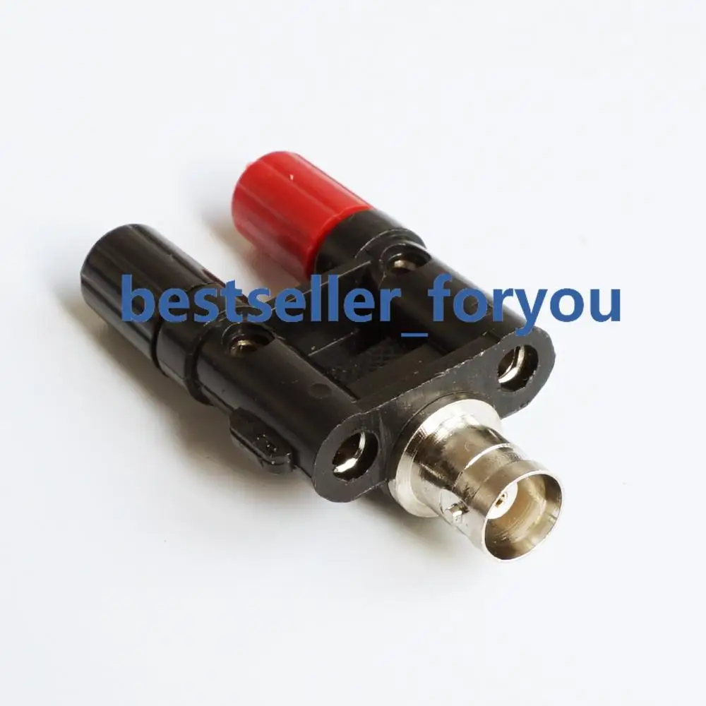 1 szt. Złącze BNC żeńskie do dwóch podwójnych 4mm bananowy zacisk łącze typu Jack Adapter