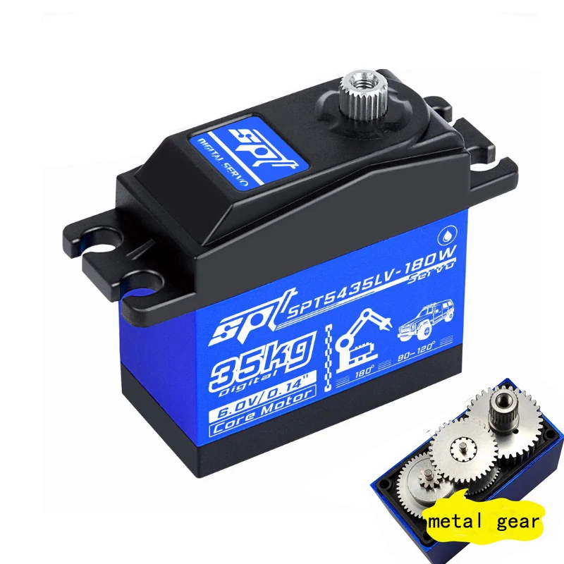 Servo de engrenagem de metal digital SPT5425LV SPT5435LV RC peças de barco 25KG 35kg 90 °   Grande torque para barco de carro robô RC 1:8 1:10