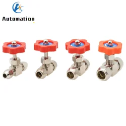 1pcs Ball Valve 6mm 8mm 10mm 12mm Pipe Orange Plastic Handle Metal High Pressure Durable Tube  Needle Type Globe Valve