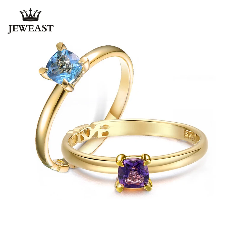 

ENZO Natural topaz/Amethyst/Citrine/Garnet 18K Pure Gold 2023 New Hot Selling Top Ring Shape Ring For Woman Genuine Jewelry