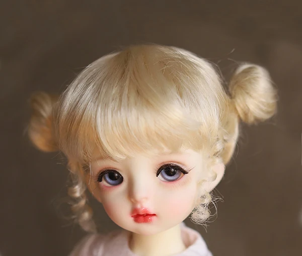 M1076 children handmade toy 1/6 1/8 Doll Accessories BJD/SD doll Imitation mohair wig Two meatball heads  1pcs