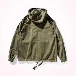 Retro Workwear Casual Jacket Men 's Loose Shoulder Sleeve Trendy Hooded Functional Wind Coat Top