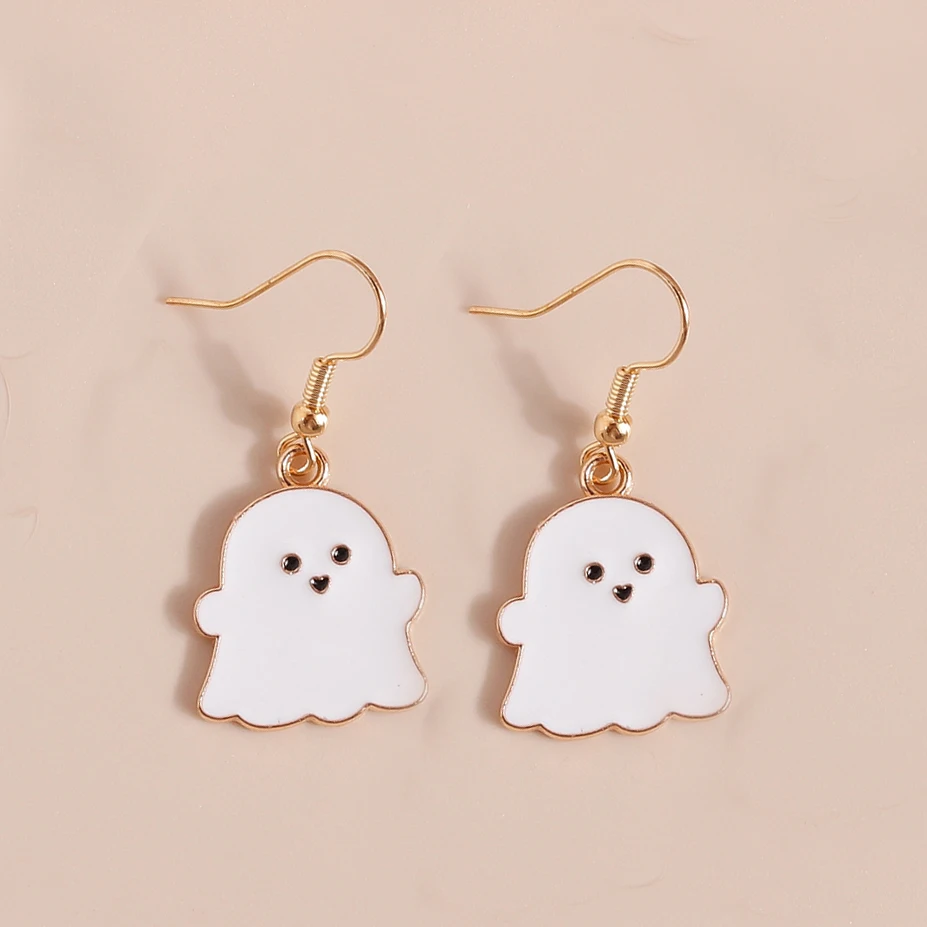 Trendy Halloween Tropfen Ohrringe Für Frauen Mond Tod Geist Kürbis Skelett Baumeln Ohrringe Party Zubehör Lustige Schmuck Geschenke – Detail 17
