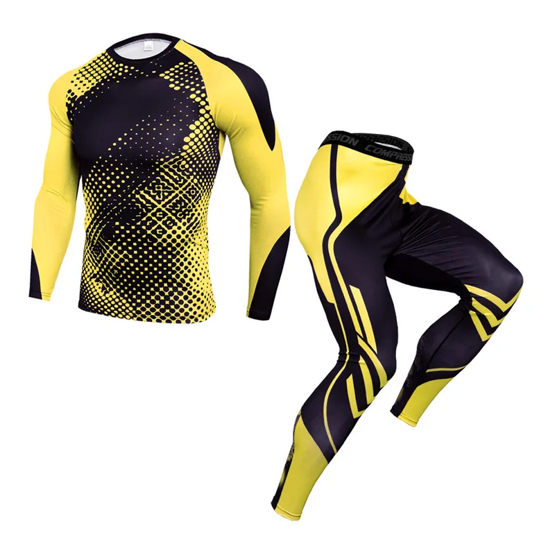 Thermal Underwear Men's Long Underwear Compression Clothing Fitness Shirt Men Running Training Sports Suit Thermal Underwear