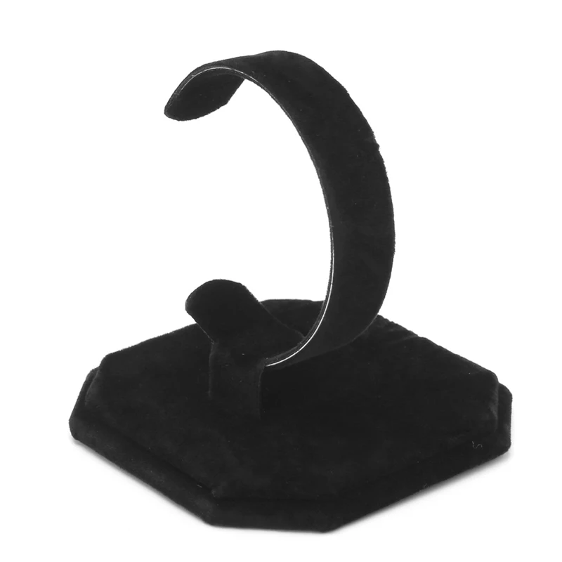 Espositore per braccialetti a forma di C nero espositore per orologi in pelle scamosciata resistente ai graffi espositore per braccialetti espositore per prodotti