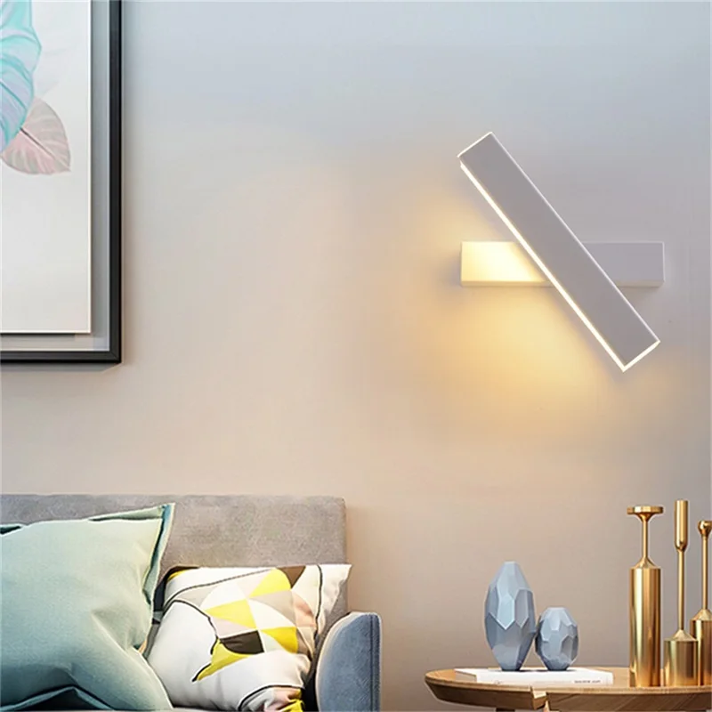 SAROK Modern Wall Lamp LED Bedside Rotating Wall Light Creative Home Decorative For Bedroom Living Room Porch Corridor Aisle