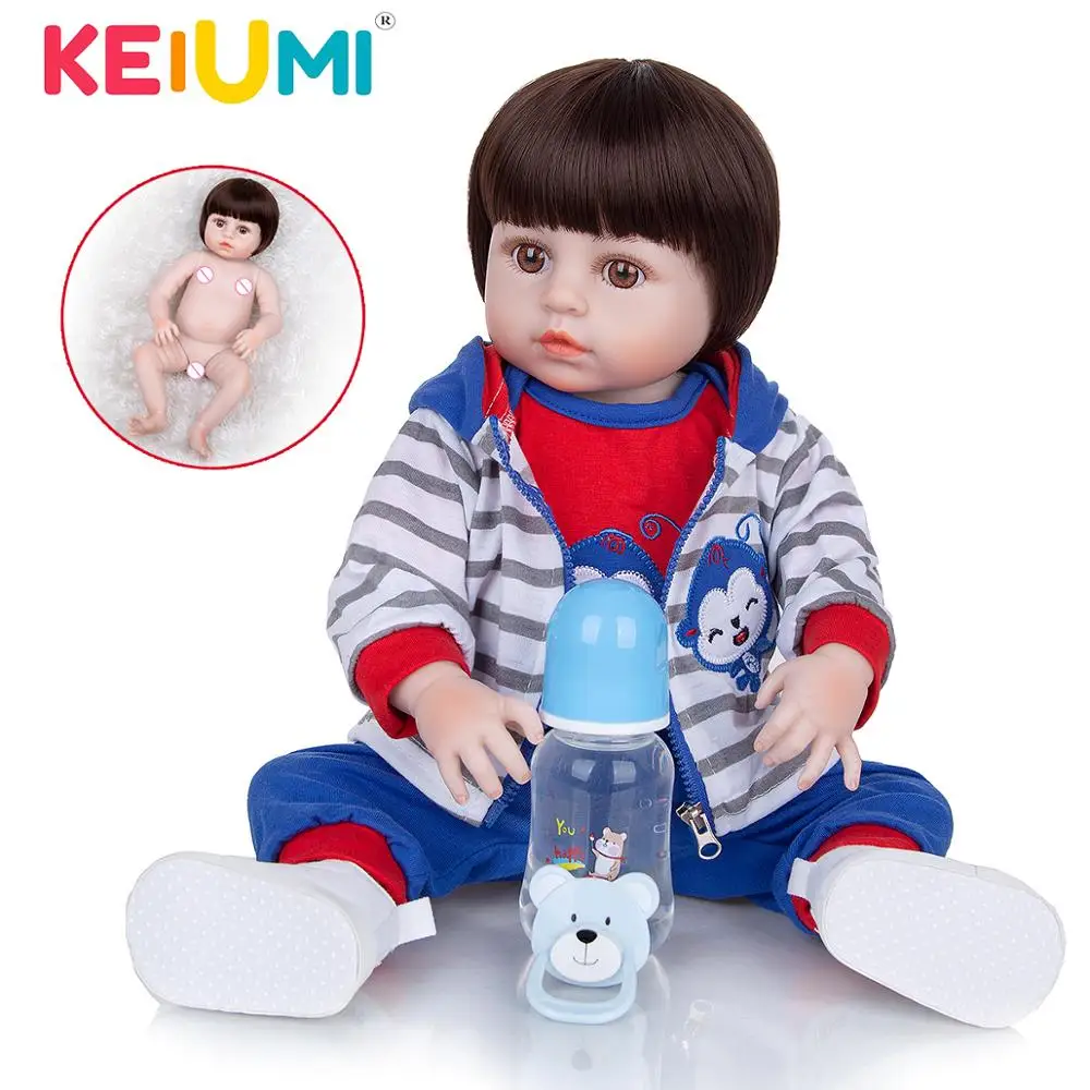 

Полностью силиконовые куклы реборн KEIUMI, 19 дюймов, куклы реборн для мальчиков, 48 см, красивая кукла «сделай сам», игрушка для детей, подарки на день рождения