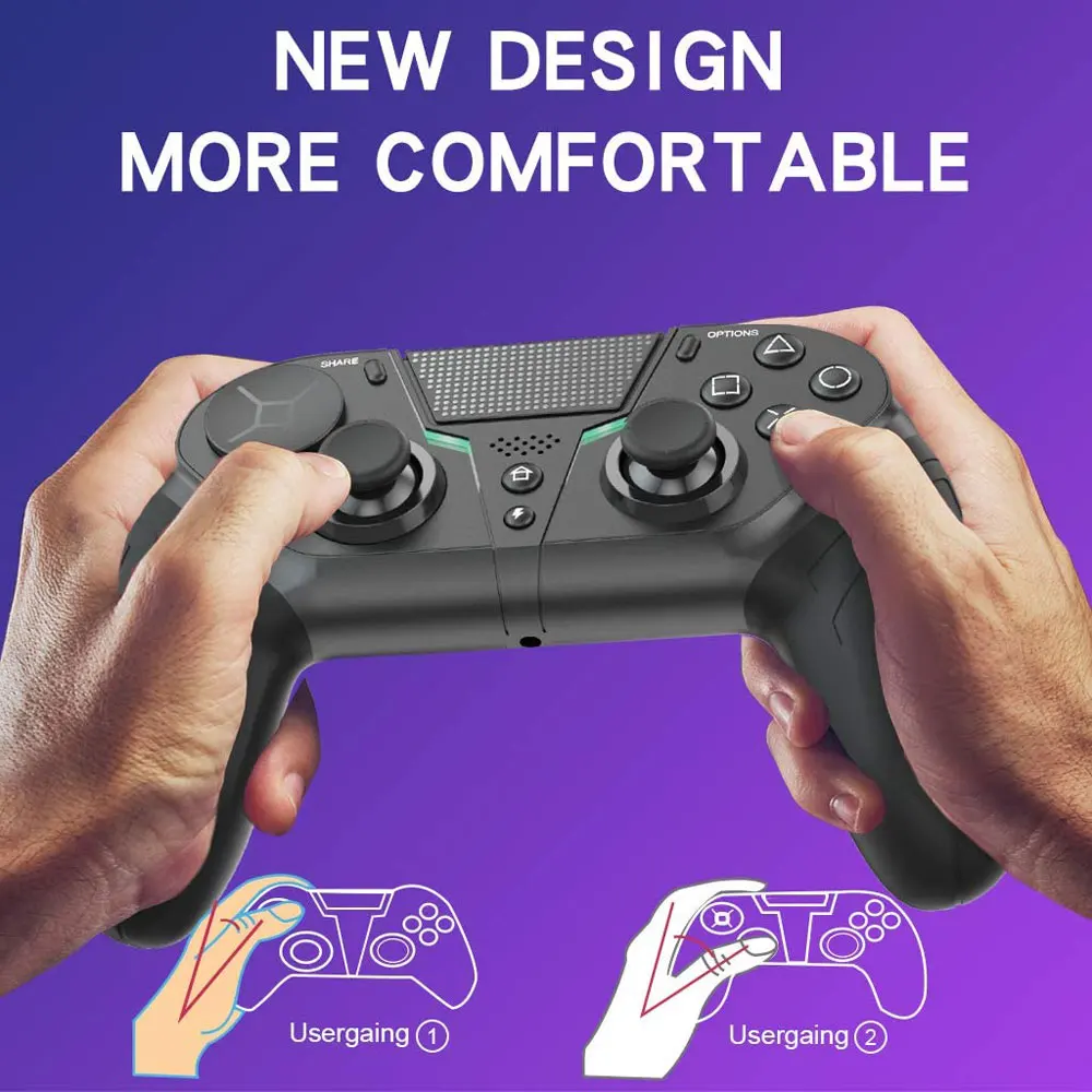 Wireless Game Controller For PS4 Console Bluetooth-Compatible Dual Vibration Gaming Joystick For PS4 Slim