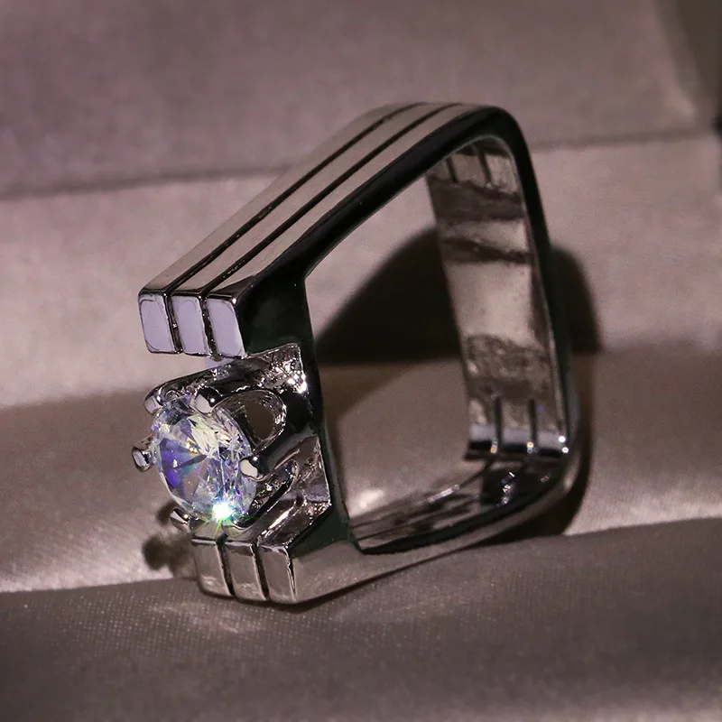 Real 14K White Gold with Stamp Ring for Women Men Unisex 100% Real Natural Diamond Jewelry Luxury Pave Setting 14 K Gold Rings - Image 5