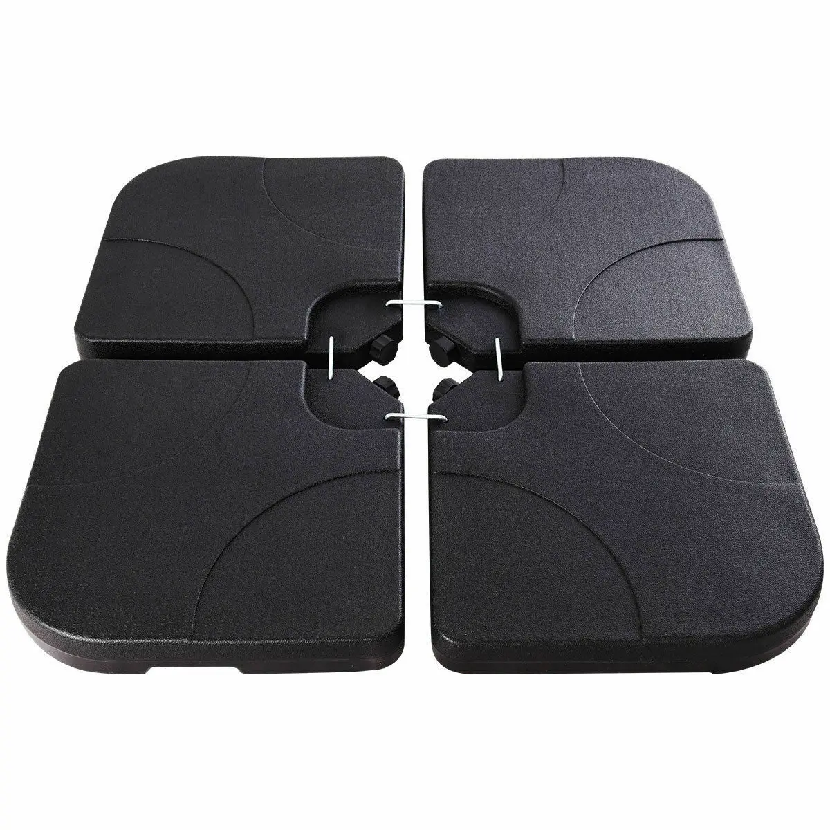 

20" Patio Offset Umbrella Base Stand Water Filled Base Weights Sand Plate Set