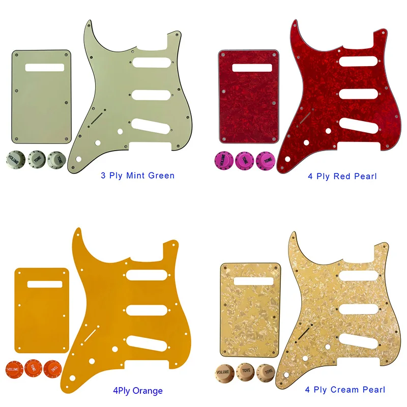 

Xinyue Parts - For Left hand US Anti-Pickup Scratch Plate With 11 Srew Hole For SSS Guitar Pickguard & Back Plate & Control Knob