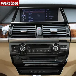 Car Console Central CD Panel Navigation Frame Decoration Black AC Vents Cover Trim For BMW X5 E70 X6 E71 Interior Accessories