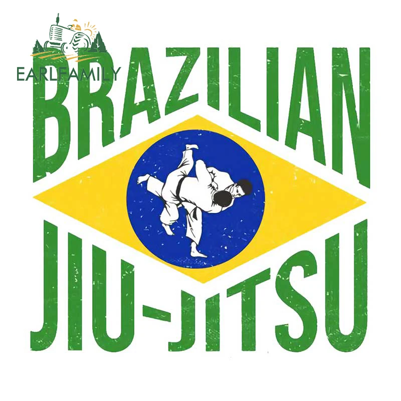 EARLFAMILY 13cm x 11.7cm for Brazilian Jiu Jitsu Car Stickers Waterproof Personality Decals Scratch-Proof Simple Vinyl Car Wrap