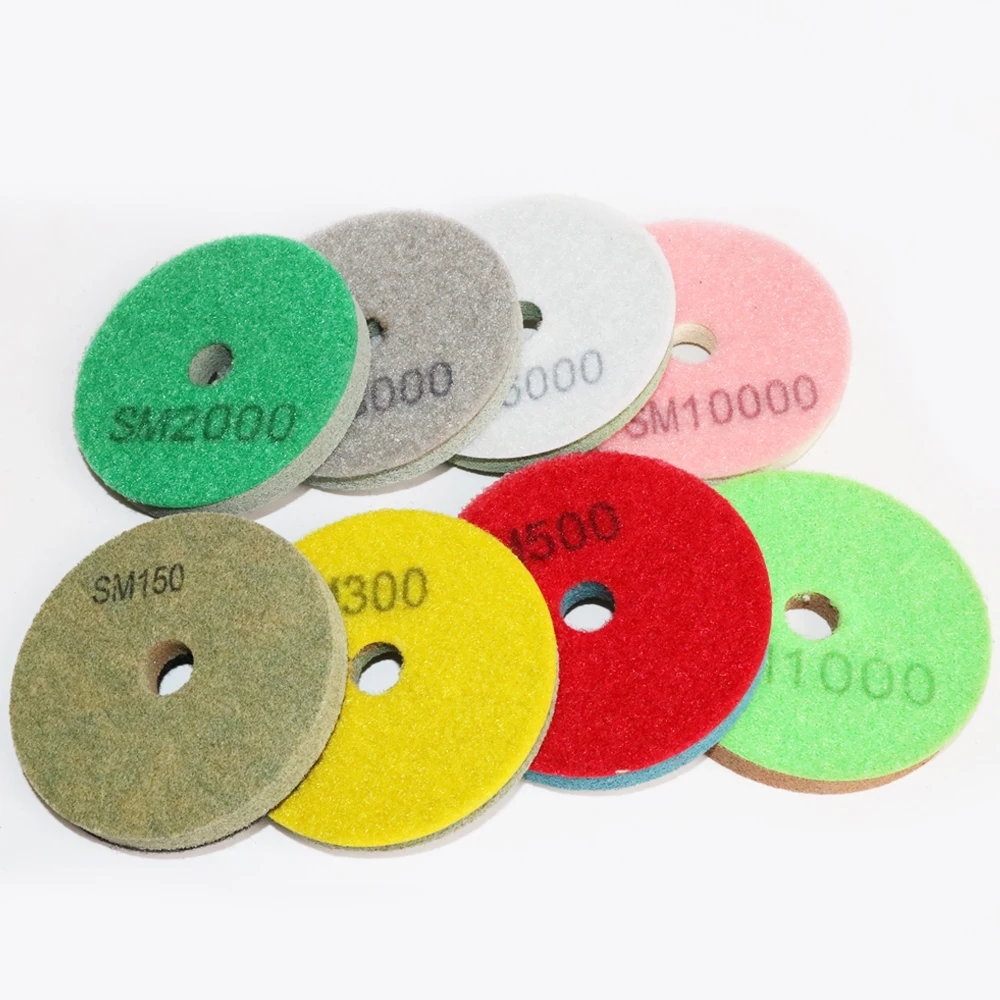 1pc 80mm/100mm fibra de náilon polimento roda não-tecido hoop-loop moagem rodas para mármore de pedra