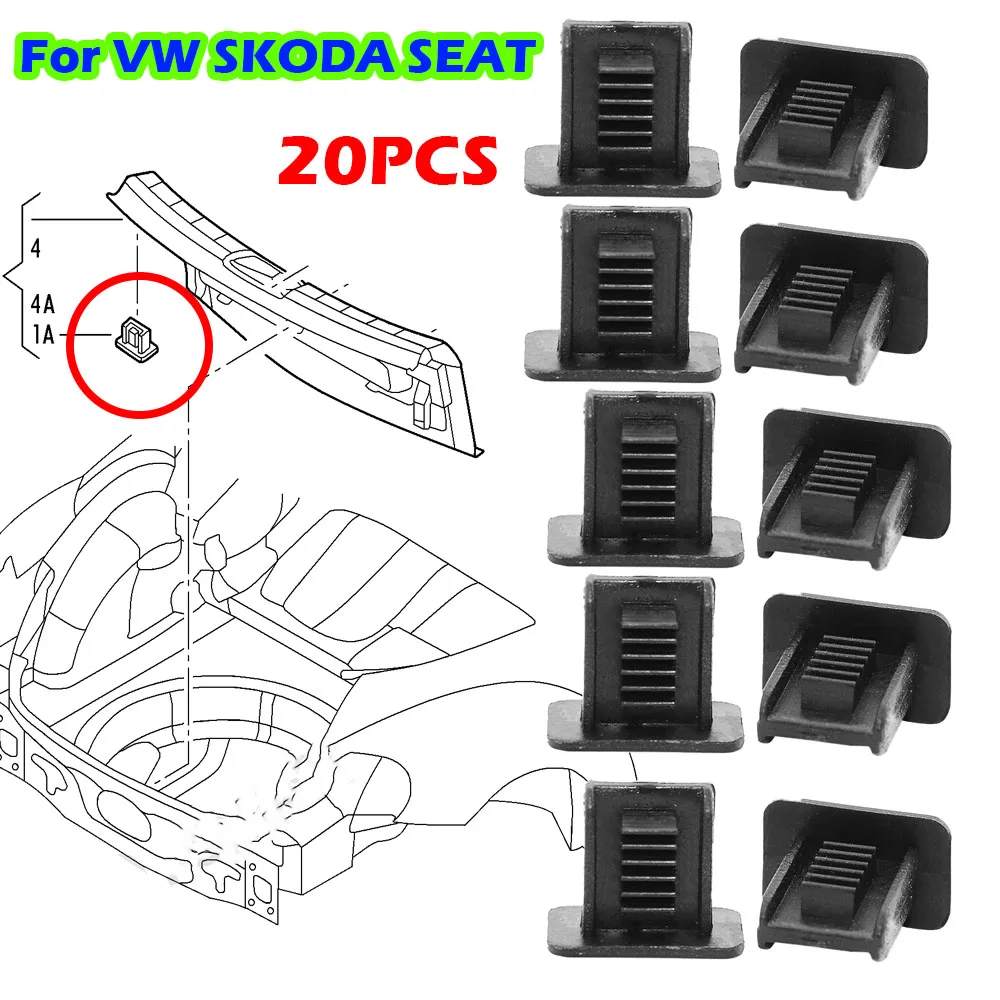 20X Headlining Roof Lining Rear Body Panel Clip Rivet For VW Golf Polo Sharan Lupo Phaeton Seat Ibiza Leon Skoda Superb Octavia