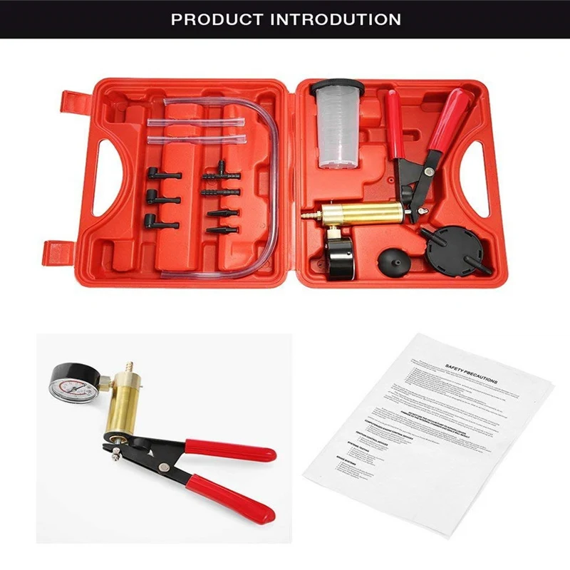 Hand Held Vacuum Pump Tester Brake Bleeder Kit Portable Bleeding Tools for Car B88