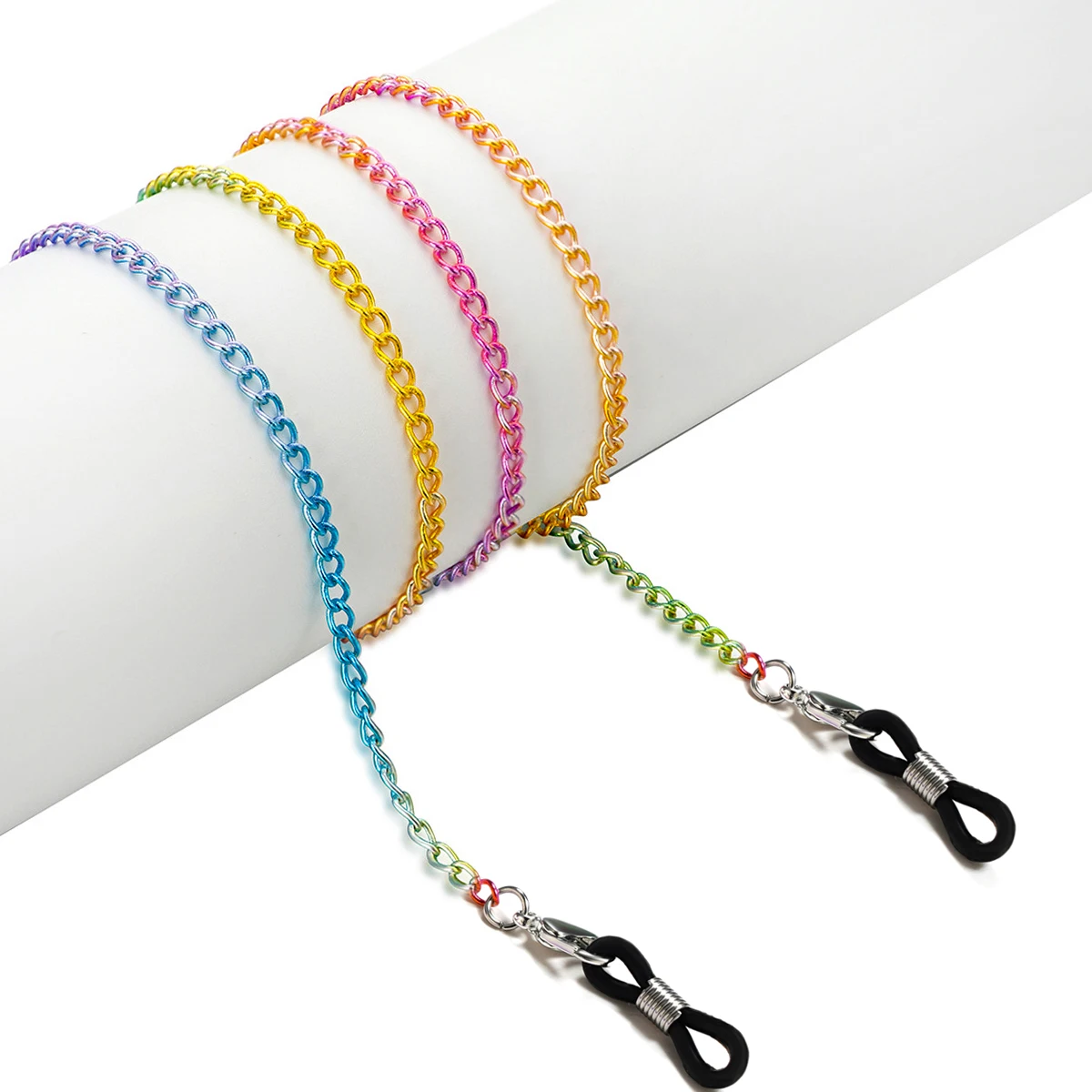New 2021 Color fun Gradient Rainbow Sunglasses Chain young stylish with anti-skid loops for daily and sport reading glasses
