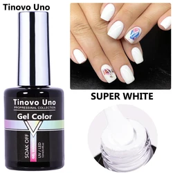 Tinovo Uno intensywna biała żelowy lakier do paznokci francuski materiał Manciure lakier do żywicy UV hybrydowy 12ml fala Gellak do DIY Nail artystyczny Design