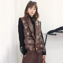 2024 Winter Vest Women Hooded Sleeveless Jacket Fashion Thick Warm Down Cotton Vest Coat Oversized Womens Winter Jacket Vests