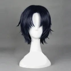 Seraph of The End Guren Ichinose 30cm Short Straight Navy Blue Cosplay Wig High Quality Heat Resistant Synthetic Wigs+ Wig Cap