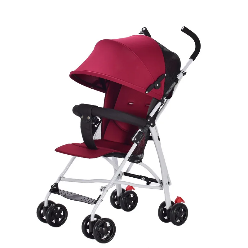 Baby Umbrella Trolley with Four-wheeled Trolley Is Light and Foldable, and The Armrest of Lycra Cotton Feeding Pad Is Detachable