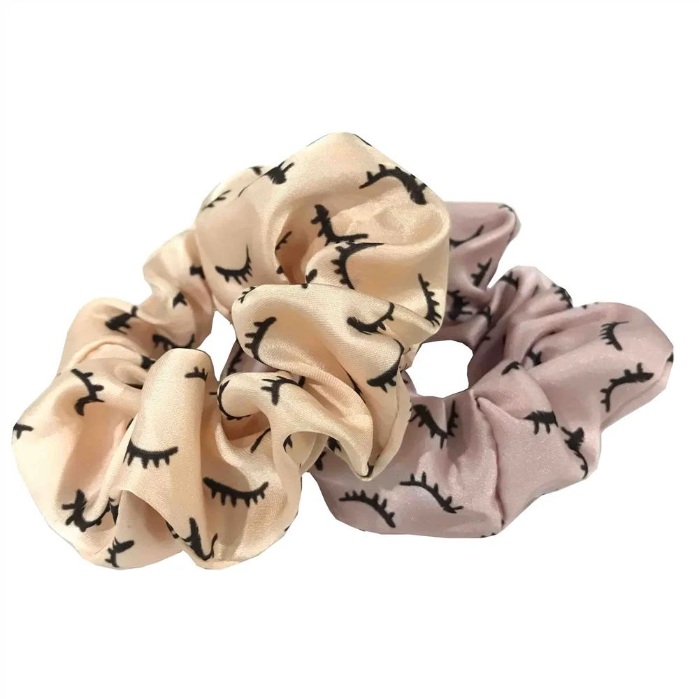 20pcs 14 Colors Silk Satin Eyelash Scrunchies Girls Elastic Rubber Band Accessories Scrunchies Headwear Hair Tie Ponytail Holder