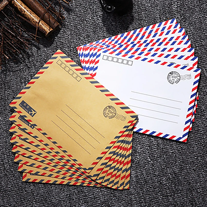 8pcs/set Kraft Paper Envelope Large Postcard Storage Stationery Vintage Envelope For Student School Office Gift 2 colors